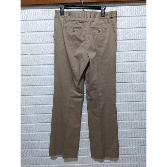 BCBGMaxazria Women's Khaki Mid-Rise Wide Leg Trouser Pants Size 6 - Picture 2 of 7